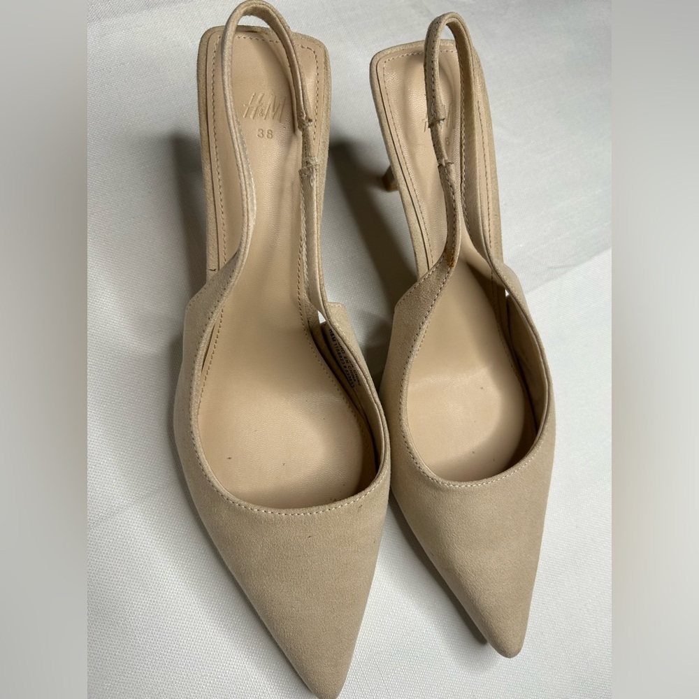 H&M Women's Beige Slingback Heels
